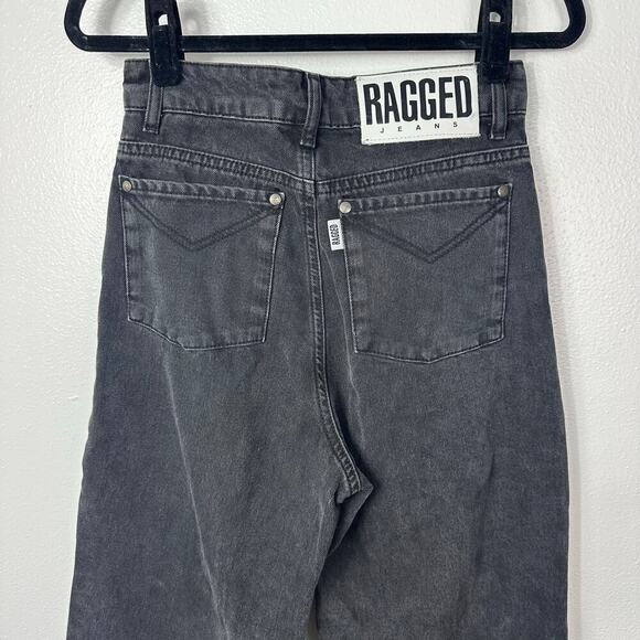 The Ragged Priest Jeans Wide Leg Denim Pants Raw Hem Black Charcoal 26 - Picture 11 of 11